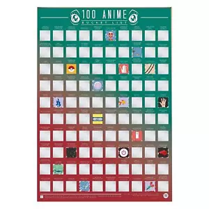 Gift Republic Scratch Off Bucket List 100 Anime Challenge Poster Japan Gift - Picture 1 of 3