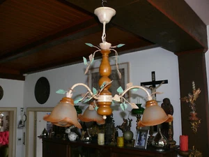 Lampada fiori decorativa plafoniera 3 luci fabbrica Mathias metallo - Foto 1 di 15