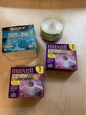 MAXWELL CD-RW 650 MB, SONY DVD +RW, CD-R 48X - Image 1 of 4