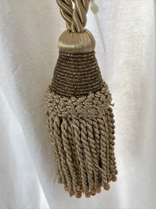 2 SCHÖNE 6" AUSGEFALLENE PERLEN GOLD QUASTEN VORHANG DEKOR VON BALLMART - Bild 1 von 5