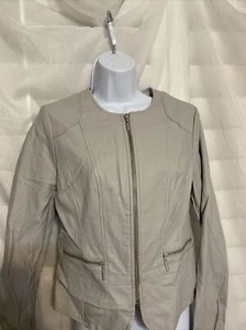 The Limited Women's Small Full Zipper Cropped Jacket Light Grey Lined New W/Tags - Picture 1 of 12