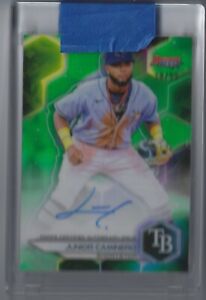 2023 BOWMAN'S BEST JUNIOR CAMINERO GREEN RC AUTO 18/99 TAMPA BAY RAYS 