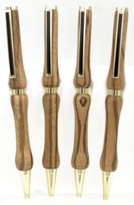 Bolígrafo de madera hecho a mano en madera de cebra natural fácil agarre de escritor P1 Foto 1 de 4