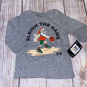 Under Armour 12 18 24 Month Sleigh Game Santa Basketball Holiday Christmas Shirt