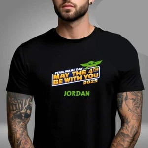 Star Wars Day 2025 May The 4th Be With You Logo Grogu Unisex T-Shirt Size S-4XL - Picture 1 of 5