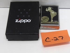 C-27 OLD UNSTRUCK OLD ZIPPO LIGHTER WINDY LADY BLACK COLLECTABLE - Picture 1 of 2