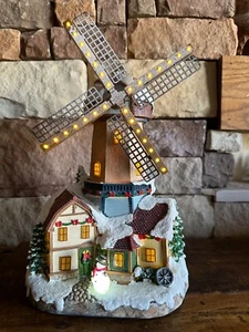 Holiday Time 2020 LED Light Up Windmill w/Revolving Blades Christmas Village - Picture 1 of 8