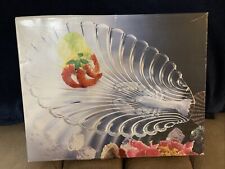 Mikasa Crystal Sea Fare Frosted Lobster Teardrop Shape Platter 17” Orig Box G31