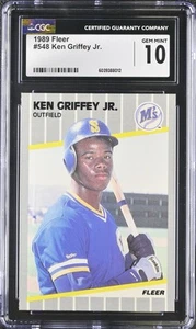 1989 Fleer - Ken Griffey Jr #548 (RC) CGC 10 Gem Mint - Picture 1 of 2