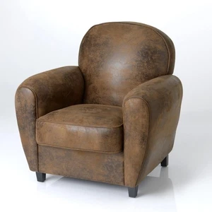 Fauteuil club marron tissu 85x78 cm - Imagen 1 de 4