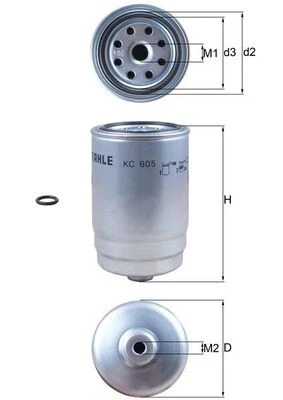 KC 605D MAHLE Fuel Filter for HYUNDAI,KIA - Image 1 of 2