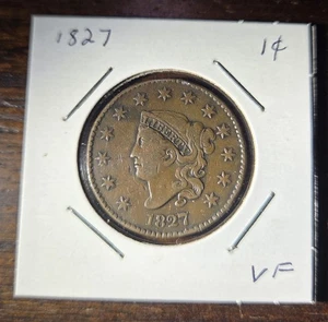 Moneta grande centesimo testa di coronetta 1827 ottime condizioni - rara - bassa coniazione - Foto 1 di 2