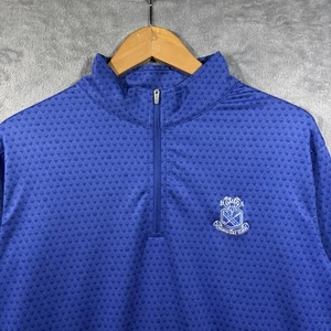 Peter Millar Perth Quarter Zip Totenkopf Herren L blau Golf Logo Stretch Performance - Bild 1 von 11