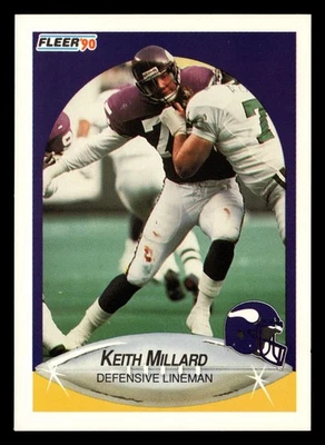 Keith Millard 1990 Fleer #105 Minnesota Vikings FOOTBALL *223 - Image 1 of 2