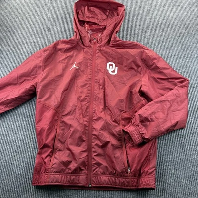 Chaqueta Oklahoma Sooners Para Hombre Mediana Rojo Carmesí NCAA Fútbol Nike Jordan Con Capucha Foto 1 de 4