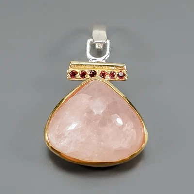 Fine Art jewelry 40 ct+ Natural Morganite Pendant 925 Sterling Silver  /NP48606 - Image 1 of 4