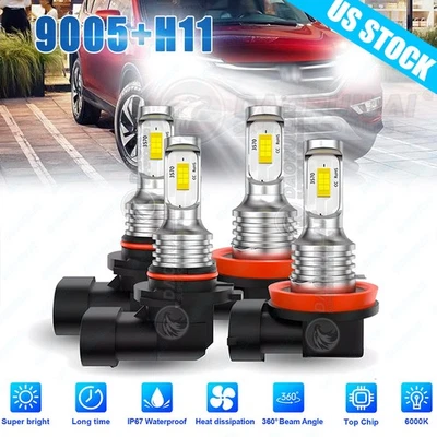 Faro LED alto/bajo 4x bombillas brillantes para Honda Civic 2016 2017 2018 2019 2020 Foto 1 de 4