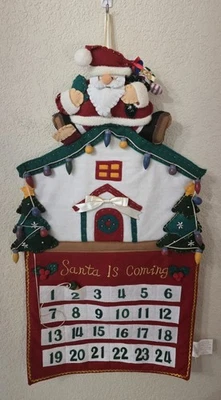 Vtg Creative Designs 24 Day Advent Calendar Countdown to Christmas 30"H 16"Wide - Image 1 of 4