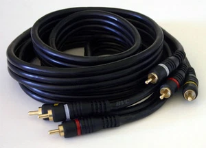 6 Foot Molded RCA Stereo & Composite Video Male to Male Cable (Six Feet 6') - Picture 1 of 1