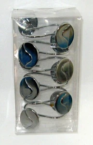 Ganchos de cortina de ducha antiróxido plata rejilla de caramelo 12 anillos de cortina de ducha - Imagen 1 de 5