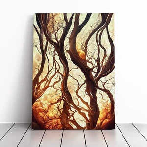 Abstract Autumn Tree No.2 Canvas Wall Art Print Framed Picture Decor Dining Room - Picture 1 of 4