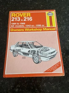 Haynes Owners Workshop Manual No. 1116. Rover 213 & 216. 1984-1989. All Models. - Picture 1 of 12