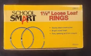 School Smart Loose Leaf Rings, 1-1/2 Inches, Nickel Plated Steel, Pack of 100 - Picture 1 of 2