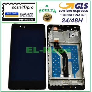 DISPLAY LCD + FRAME PER HUAWEI P9 LITE VNS-L31 L23 L21 TOUCH SCREEN VETRO NERO - Foto 1 di 1