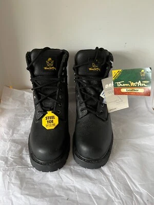 THOM MCAN men's SZ  7  Black  Steel Toe Safety Work Boots New - Image 1 of 4