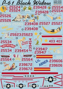 Aufkleber für P-61 Black Widow (Aircraft Wet Decal) Maßstab 1/72 Print Scale 72-036 - Bild 1 von 12