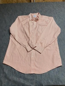 Brooks Brothers Herren, weiß & orange Regent bügelfrei Anzughemd 16-32 gebraucht, in einwandfreiem Zustand - Bild 1 von 5