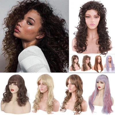 Peluca corta de encaje para mujeres pelucas completas cabello ondulado natural negro boycut fibra bob rizado EE. UU. Foto 1 de 4