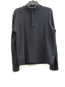 Hugo Boss Mens Sweater L Henley Quarter Snap 100% Cotton - Picture 1 of 5