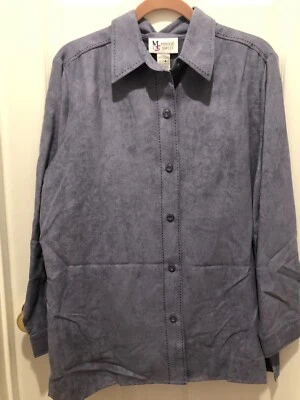 Maggie Sweet Women's 2Pc Set  Shirt/Jacket & Pants Faux Suede Lavender L - Image 1 of 4