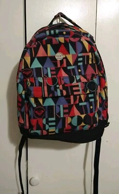 Mochila Roxy Soul Sister Patrón Geométrico Acolchada Correas Ajustables Multi Bolsillo Foto 1 de 4