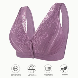 Reggiseno donna comodo comodo chiusura frontale bottoni cotone senza cuciture push up - Foto 1 di 16