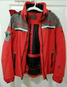 Wasserdichte Capranea Herren Jacke winddicht Bomber 9 Taschen rot grau Größe 48 - Bild 1 von 7