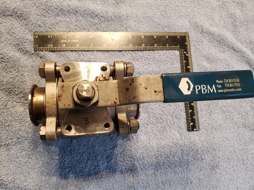 2" 316L Sanitary Stainless Steel 2-Way Ball Valve PBM Manual CF3M SIHLH5X-G USED - Image 1 of 4