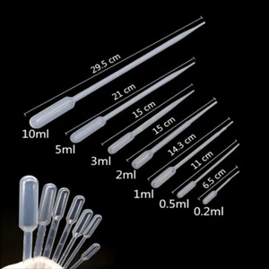 Transfer Pipettes Plastic Transparent Pipettes Disposable Eye Dropper 0.2-10ml - Picture 1 of 7