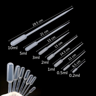 Transfer Pipettes Plastic Transparent Pipettes Disposable  Eye Dropper 0.2-10ml - Image 1 of 4