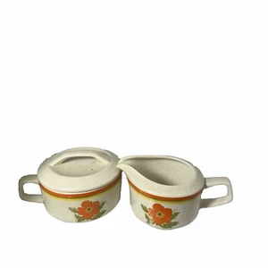 Lenox Temper-Ware Fire Flower Creamer and Sugar Bowl With Lid - Bild 1 von 8