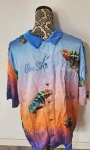 Blue Sky Inn Iguana Print Shirt XL Multicolor Neiman Marcus Designer Men's - Picture 1 of 4