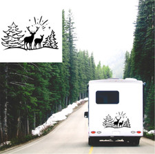 Deer Scene Sticker Caravan Motorhome Camper Decal