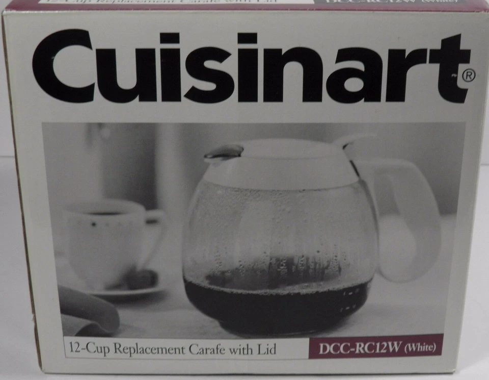 CUISINART 12 CUP WHITE COFFEE  CARAFE W/ LID REPLACEMENT DCC-RC12W - NEW IN BOX! - Image 1 of 1