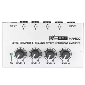 HA400 Mini 4 Channels Mini Audio Stereo Headphone Amplifier w/Power Adapter C8B5 - Picture 1 of 7