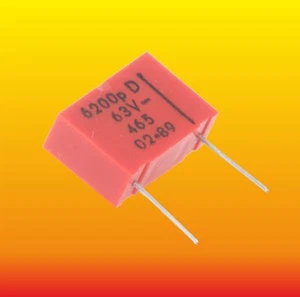 6200 pF 6.2 nF 63 V 1 % LOT OF 2 UNITRA MIFLEX POLYSTYRENE CAPACITORS KSF-022 - Picture 1 of 2