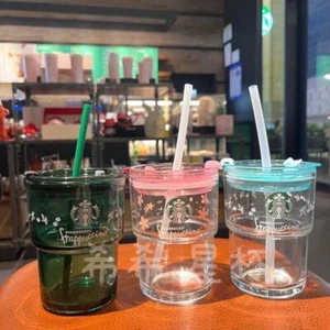 Starbucks Glasstasse 13oz Becher Kaffeetasse Sakura + niedliche Strohauflage - Bild 1 von 19