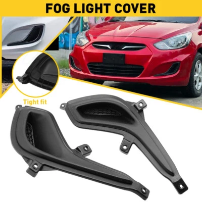 Front Bumper Fog Light Cover Trims Left & Right Set For 2012-2017 Hyundai Accent — 第 1/4 张图片