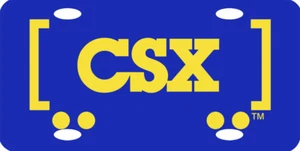 Placa de licencia de tren de ferrocarril con logotipo de vagón de carga de transporte CSX - Imagen 1 de 1