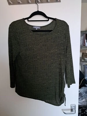 Pretty Principles Dark Green 3/4 Sleeve Top - Size 12 - Image 1 of 4